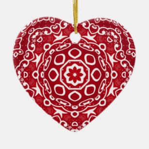 Personalisiertes kaleidoskopisches Herz Ornament.1 Keramik Ornament