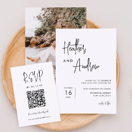 Personalisiertes kalligrafisches Simple Wedding Fo Einladung