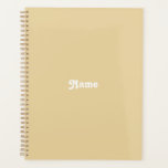 Personalisiertes Kamelbeige individuelle Name Mono Planer<br><div class="desc">Personalisierter Kamelbeige individuelle Name,  Text,  Initialen,  Monogramm oder Jahr niedlicher eleganter Planner. Maßgeschneiderter weißer Text auf Kamelbeige schlichter,  solider Farbhintergrund.</div>