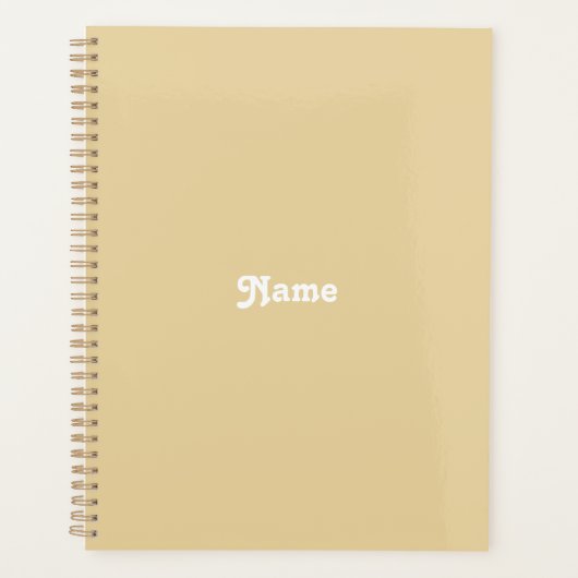 Personalisiertes Kamelbeige individuelle Name Mono Planer (Vorderseite)