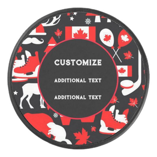 Personalisiertes Kanada-Thema Eishockey Puck (Vorderseite)