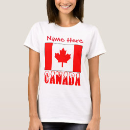 Personalisiertes kanadisches Flagge-Erbe Damen T-Shirt