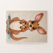 Personalisiertes Känguru mit Säugling in Beutel Puzzle (Horizontal)