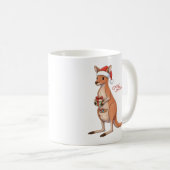 Personalisiertes Känguru mit Weihnachtsmannmütze W Kaffeetasse (VorderseiteRechts)