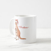 Personalisiertes Känguru mit Weihnachtsmannmütze W Kaffeetasse (Vorderseite Links)