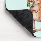 Personalisiertes Känguru mit Weihnachtsmannmütze W Mousepad (Ecke)