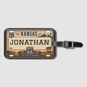 Personalisiertes Kansas Route 66 Design Gepäckanhänger