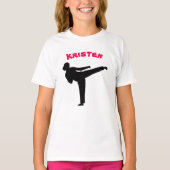 Personalisiertes Karate-Mädchen-Shirt T-Shirt (Vorderseite)