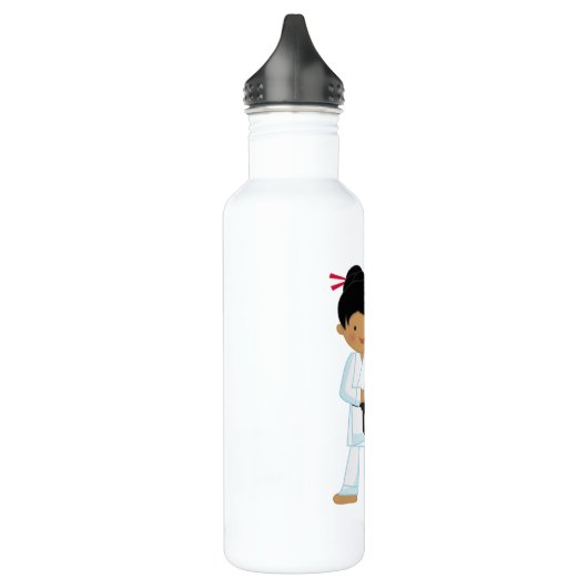 Personalisiertes Karate-Mädchen Trinkflasche (Links)