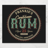 Personalisiertes karibisches Rum-Liquor-Flaschenet Bierflaschenetikett (Einzelnes Label)