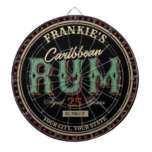 Personalisiertes karibisches Rum-Liquor-Flaschenet Dartscheibe