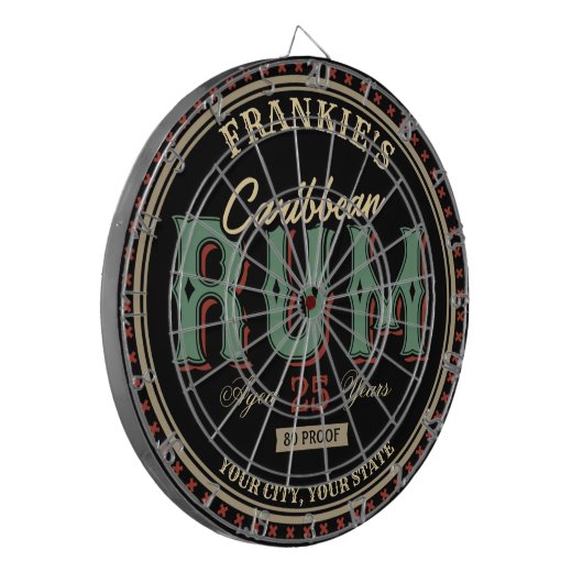 Personalisiertes karibisches Rum-Liquor-Flaschenet Dartscheibe (Vorderseite Links)