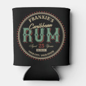 Personalisiertes karibisches Rum-Liquor-Flaschenet Dosenkühler (Rückseite)