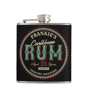 Personalisiertes karibisches Rum-Liquor-Flaschenet Flachmann
