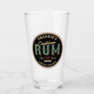 Personalisiertes karibisches Rum-Liquor-Flaschenet Glas