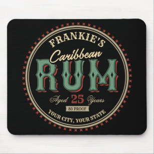 Personalisiertes karibisches Rum-Liquor-Flaschenet Mousepad