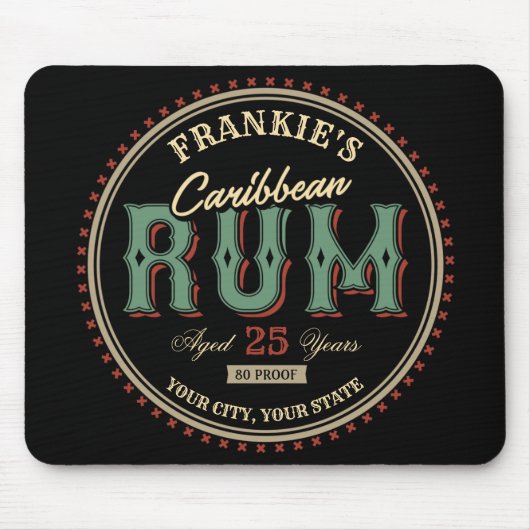 Personalisiertes karibisches Rum-Liquor-Flaschenet Mousepad (Vorne)