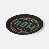 Personalisiertes karibisches Rum-Liquor-Flaschenet Pappteller (Schrägansicht)