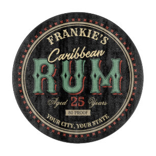 Personalisiertes karibisches Rum-Liquor-Flaschenet Schneidebrett