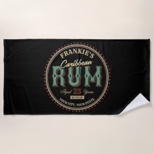 Personalisiertes karibisches Rum-Liquor-Flaschenet Strandtuch