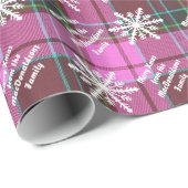 Personalisiertes kariertes der frohen Weihnachten Geschenkpapier (Rolleneckpunkt)