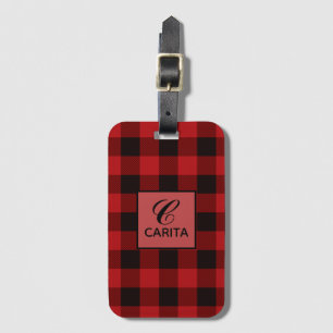 Personalisiertes Kariertes Gepäckstück Red Tartan Gepäckanhänger
