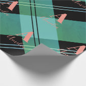 Personalisiertes Kariertes Grün Geschenkpapier (Ecke)