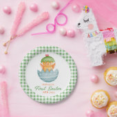 Personalisiertes Kariertes Kicheeier zu Ostern Pappteller (Party)