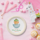 Personalisiertes Kariertes Kicheeier zu Ostern Pappteller (Party)