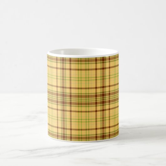 Personalisiertes Kariertes Muster Gelb Kaffeetasse (Mittel)