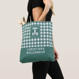 Personalisiertes Kariertes Muster RN Krankenversic Tasche