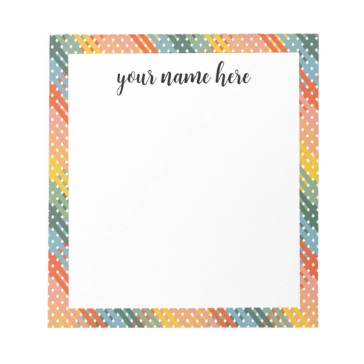 Personalisiertes Kariertes Notepad Notizblock (Vorderseite)