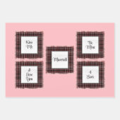 Personalisiertes Kariertes Rosa Braun Matched Vale Geschenkpapier Set (Vorderseite)
