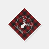 Personalisiertes Kariertes Rot- und Schwarz-Buffal Serviette (Ecke)