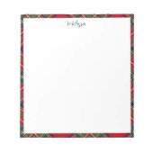 Personalisiertes Kariertes Script Classic Stewart  Notizblock (Vorderseite)