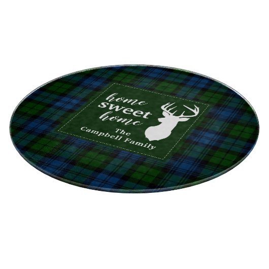 Personalisiertes Kariertes Tartan Clan Campbell Mi Schneidebrett (Ecke)