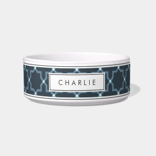 Personalisiertes Karkohlemuster Grau-White-Star-Mu Napf