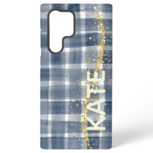 Personalisiertes Karo-Samsung-Galaxy-Case mit Name