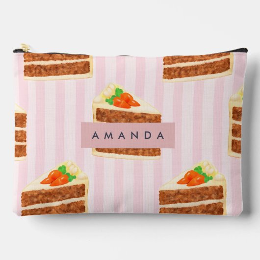 Personalisiertes Karottenkuchenmuster Zubehörtasche (Vorderseite)
