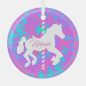 Personalisiertes Karussell Ornament Aus Glas (Vorderseite)