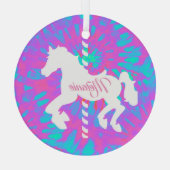 Personalisiertes Karussell Ornament Aus Glas (Rückseite)