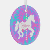 Personalisiertes Karussell Ornament Aus Glas (Vorderseite Rechts)