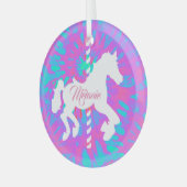 Personalisiertes Karussell Ornament Aus Glas (Vorderseite links)