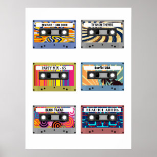 Personalisiertes Kassettenband-Vintages Geschenkpo Poster
