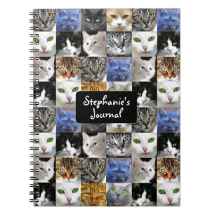 Personalisiertes Katzen-Collage-Tagebuch Notizblock