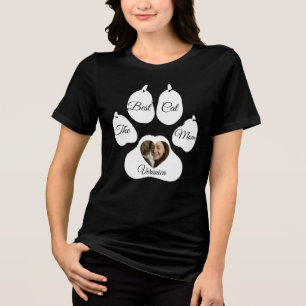 Personalisiertes Katzen-Mama-Foto-T-Shirt – Indivi Tri-Blend Shirt