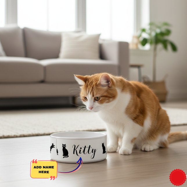 Personalisiertes Katzen-Schüssel - Individuelle Na Napf (Personalized Cat Bowl - Custom Name Ceramic Dishwasher-Safe Bowl, Perfect Gift for New Cat Owners)