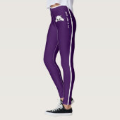 Personalisiertes Katzen-Tier Lila-Weiß-Gestreiftes Leggings (Links)