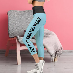 Personalisiertes Katzen-Zitat auf schwarzem Robin Capri Leggings