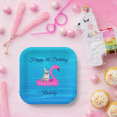 Personalisiertes Katzenfloß Pappteller (Party)
